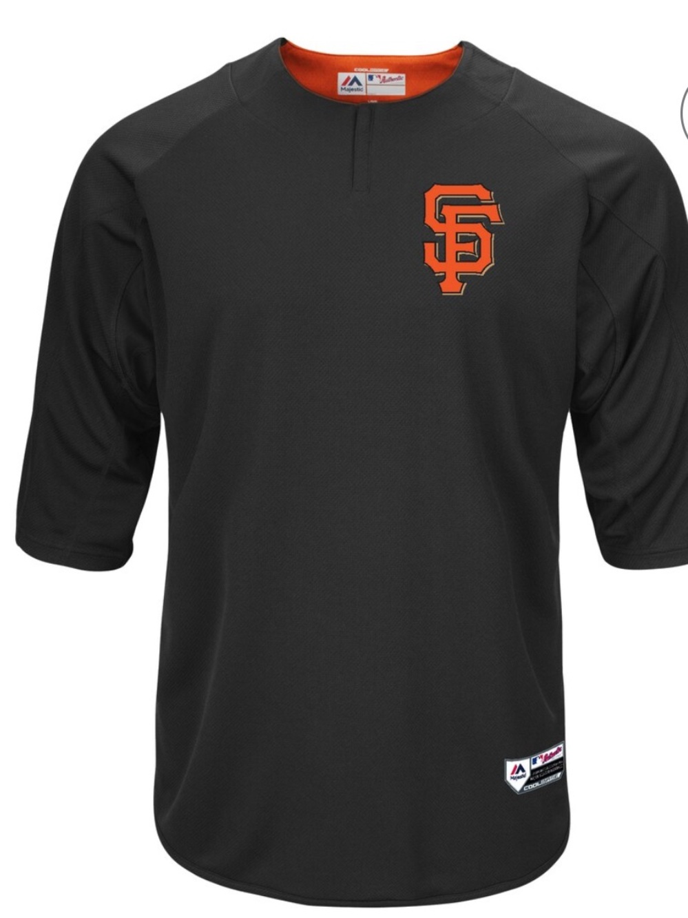 San Francisco Giants 3/4 Sleeve Batting Practice Black Jersey Majestic Men’s XL